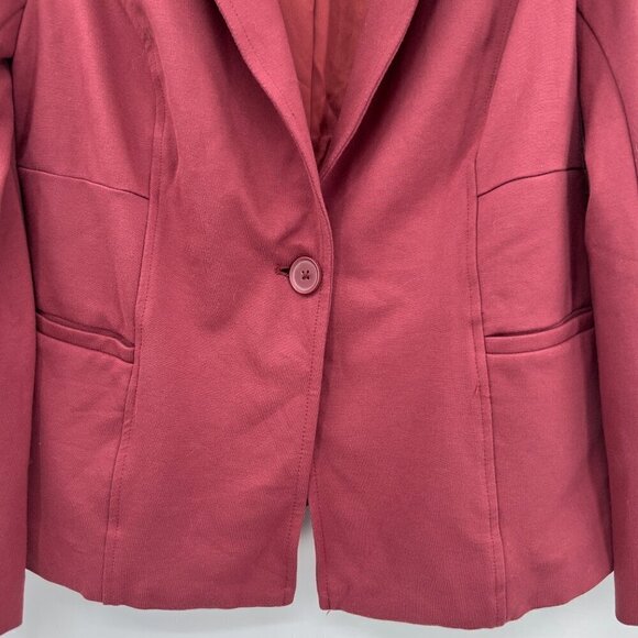 Torrid Women's Chelsea Studio Luxe Ponte Burgundy Blazer Size 00 - Picture 4 of 9